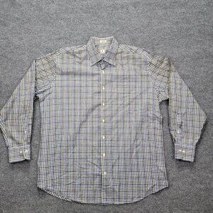 Peter Millar Shirt‎ Mens 2XL Checkered Button Up Long Sleeve Preppy Casual